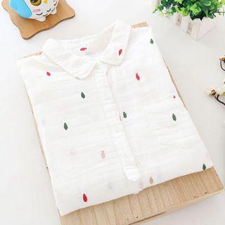 Water Drop Embroidered Shirt