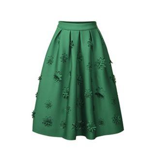 Flower Applique A-line Skirt