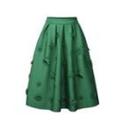 Flower Applique A-line Skirt