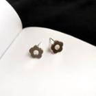 Floral Sterling Silver Ear Stud 1 Pair - S925 Silver Needle - Earring - Flower - Silver - One Size