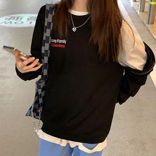 Lettering Print Zip Detail Sweatshirt