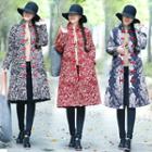 Printed Knot Button Coat