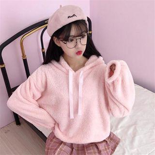 Drawstring Furry Hoodie