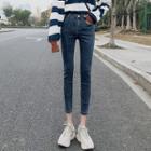 Cropped High-waist Skinny Jeans