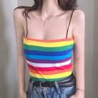 Striped Camisole Top Stripe - Yellow & Green & Blue - One Size