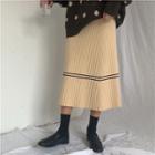 Midi Striped Knit Skirt
