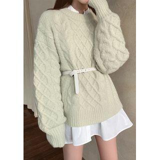 Pastel Tone Cable Sweater