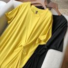 Ruched Short-sleeve Mini T-shirt Dress
