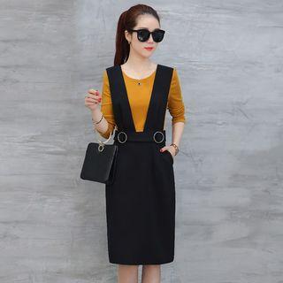 Set: Long Sleeve T-shirt + Suspender Skirt