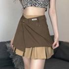 Paneled Mini Pleat Skirt