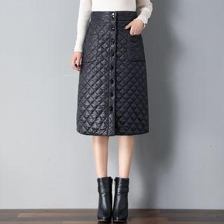 Midi A-line Padded Skirt