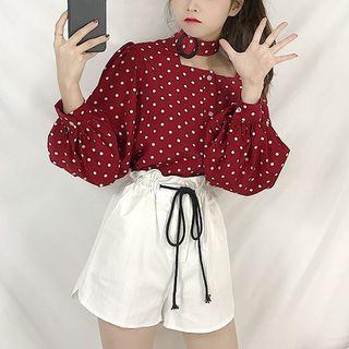 Dotted Blouse / High Waist Shorts