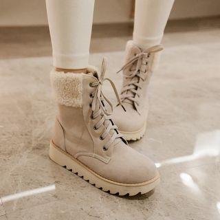 Platform Fleece Lined Short Boots