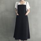 Linen Blend A-line Midi Dress