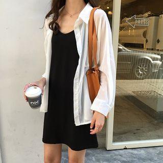 Plain Tank Dress Black - One Size