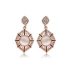 Retro Fashion Hollow Out Rose Gold Plated Cats Eye (non-natural) Earrings Rose Gold - One Size