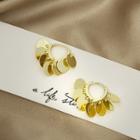 Disc Alloy Fringed Earring E3539 - 1 Pair - Gold - One Size