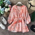 Tie-dye Bat-sleeve Chiffon Blouse