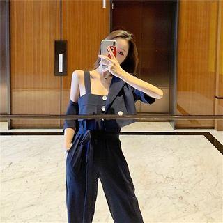 Set: Cropped Jacket + Sleeveless Jumpsuit