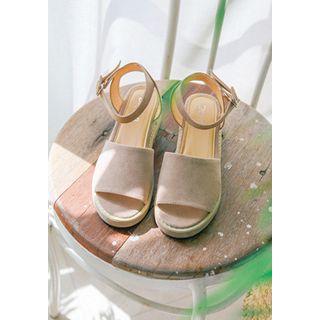 Ankle-strap Faux-suede Wedge Sandals
