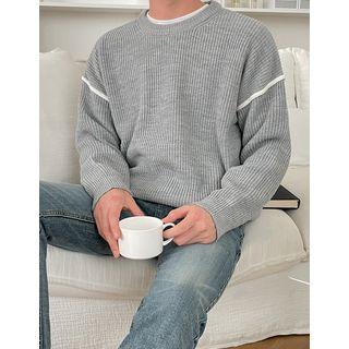 Contrast-trim Ribbed-knit Top In 11 Colors