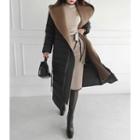 Belted Padded Long Wrap Coat