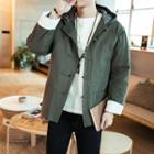 Plain Hooded Frog Button Jacket