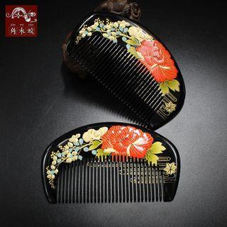 Print Wooden Hair Comb As Shown In Figure - 11.5x7.0x1.1cm