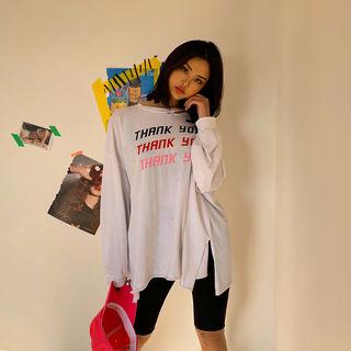 Cutout-detail Letter Print Top