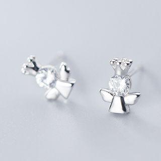 Angel Ear Stud 1 Pair - S925 Silver - Silver - One Size