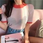 Glitter Knit Short-sleeve T-shirt