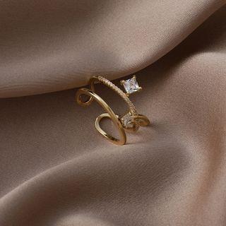 Cz Layered Ring Gold - One Size