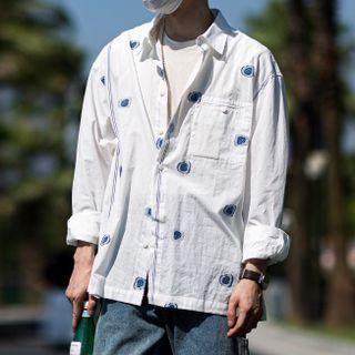 Long Sleeve Shell Print Shirt