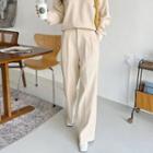 High-waist Waffle Wide-leg Pants