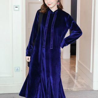 Midi Velvet Hoodie Dress