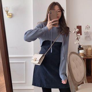Set: Hood Sweater + Sleeveless A-line Dress