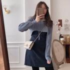 Set: Hood Sweater + Sleeveless A-line Dress
