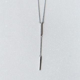 925 Sterling Silver Rhinestone Drop Sterling Silver Necklace