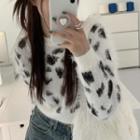 Leopard Sweater White - One Size