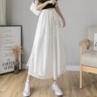 Drawstring Wide Leg Chiffon Pants