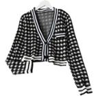 Houndstooth Cardigan Houndstooth - Black - One Size
