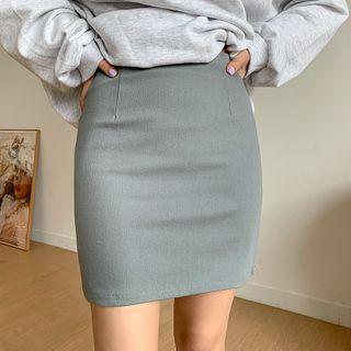 Plain H-line Mini Skirt