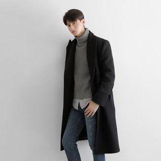 Wool-blend Single-breasted Coat