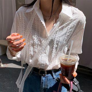 Lace Panel Shirt / Midi A-line Dress