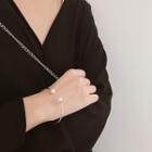 Faux Pearl Open Bangle Open - Bracelet - Gold - One Size
