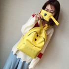 Set: Heart Canvas Backpack + Pouch