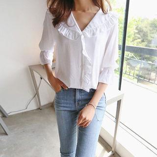 Frill-trim Peter-pan Collar Blouse
