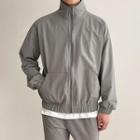 High-neck Banded-hem Windbreaker