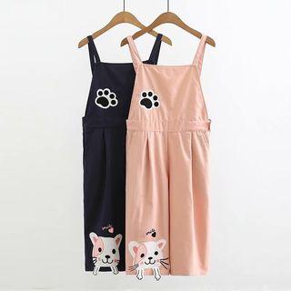 Cat Applique Jumper Pants