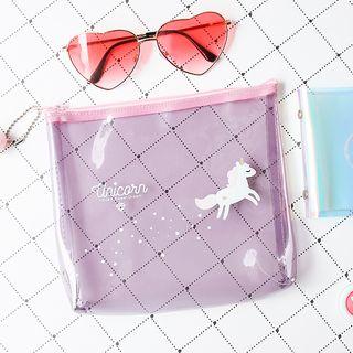 Unicorn Print Sanitary Pouch Purple Unicorn - One Size